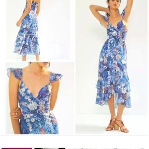 Anthropologie Hutch floral ruffled dress